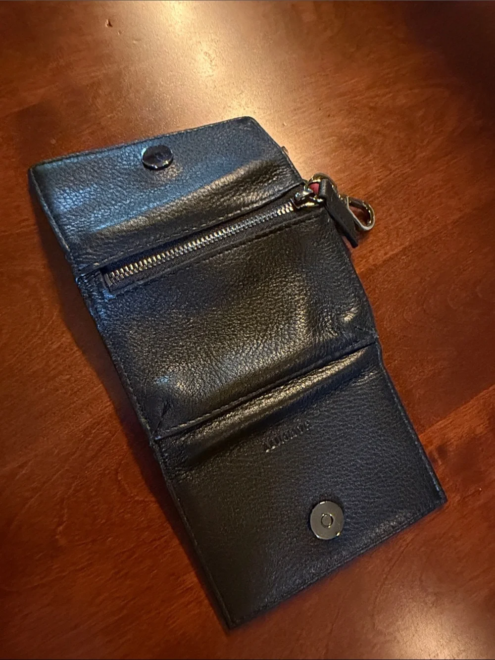 Hammitt Black Leather Card Holder with Key Clip
